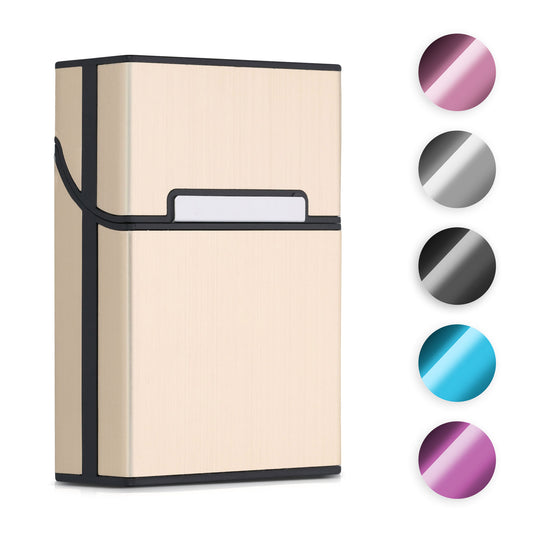 kwmobile Zigarettenetui Zigarettenbox Hülle für Zigaretten - Zigaretten Etui mit Magnetverschluss - Aluminium Beschichtung Gold Gold  