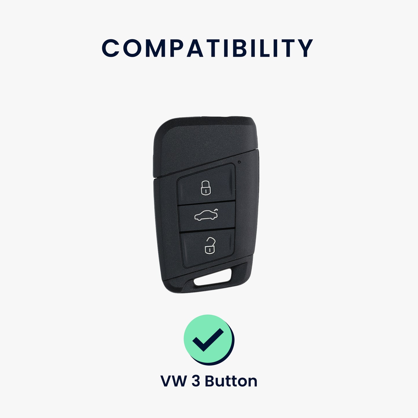 kwmobile Car Key Cover compatible with VW 3-Button Car Key (Keyless Go only)