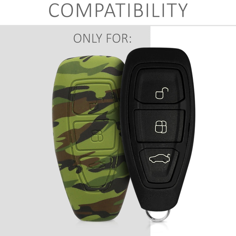 kwmobile Car Key Cover Compatible with Ford 3-Button Car Key Keyless Go Case