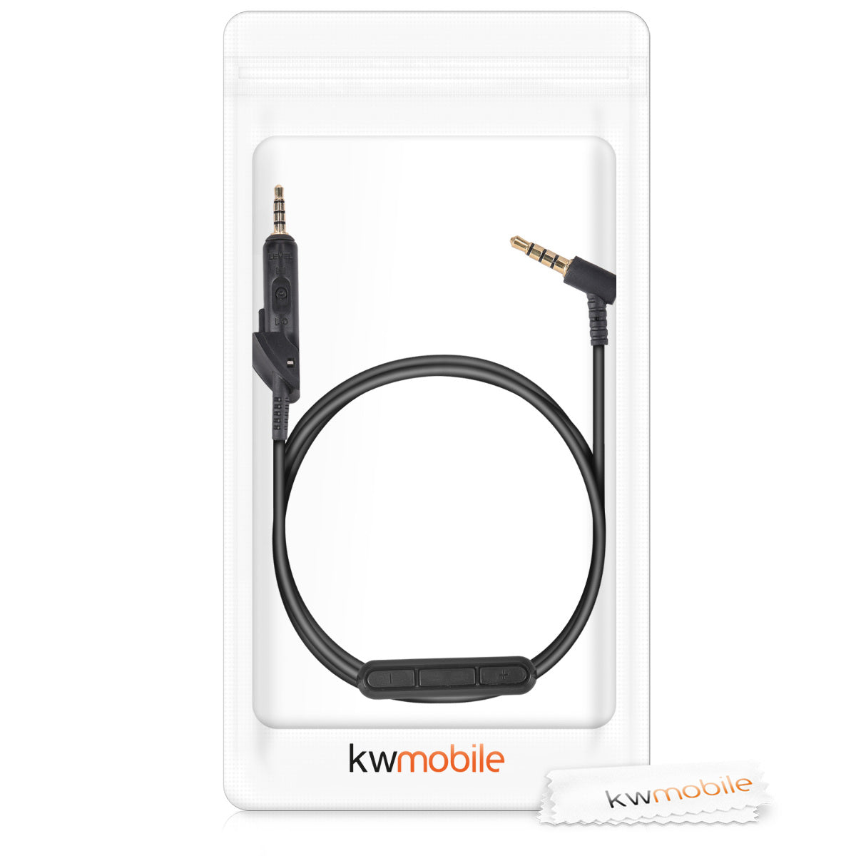 kwmobile Headphone Cable for Bose QuietComfort 15 - Replacement Cable 150 cm Microphone Volume Control - 3.5mm Jack