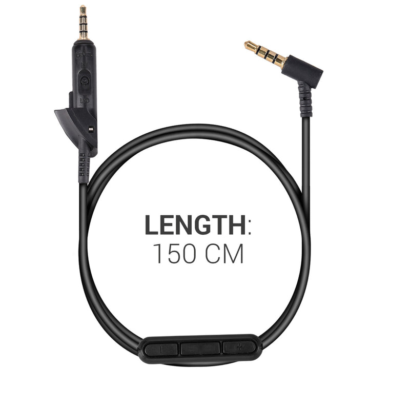 kwmobile Headphone Cable for Bose QuietComfort 15 - Replacement Cable 150 cm Microphone Volume Control - 3.5mm Jack
