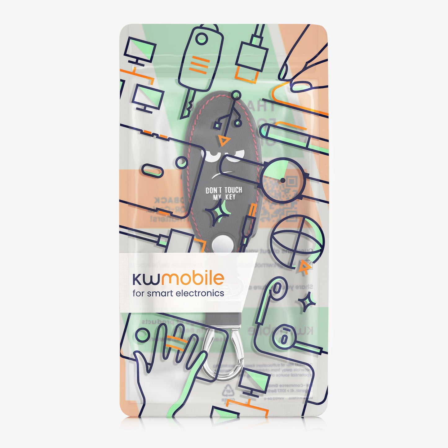 kwmobile Car Key Cover Compatible with Nissan 3-Button Car Key Faux Leather Protective Case Key Fob Cover Don't touch my Key