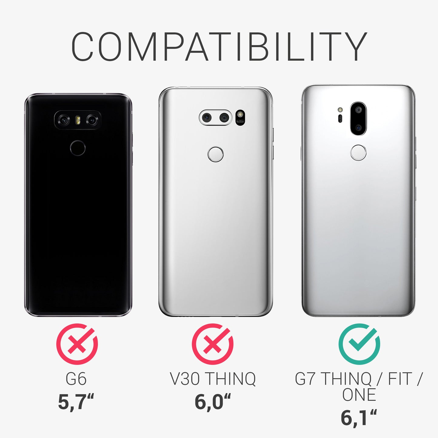 kwmobile Phone Case for LG G7 ThinQ / Fit / One - Wireless Charging - Protective Cover