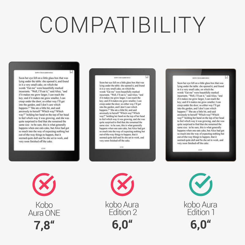 kwmobile Case Compatible with Kobo Aura Edition 1 eReader Protective Cover Case