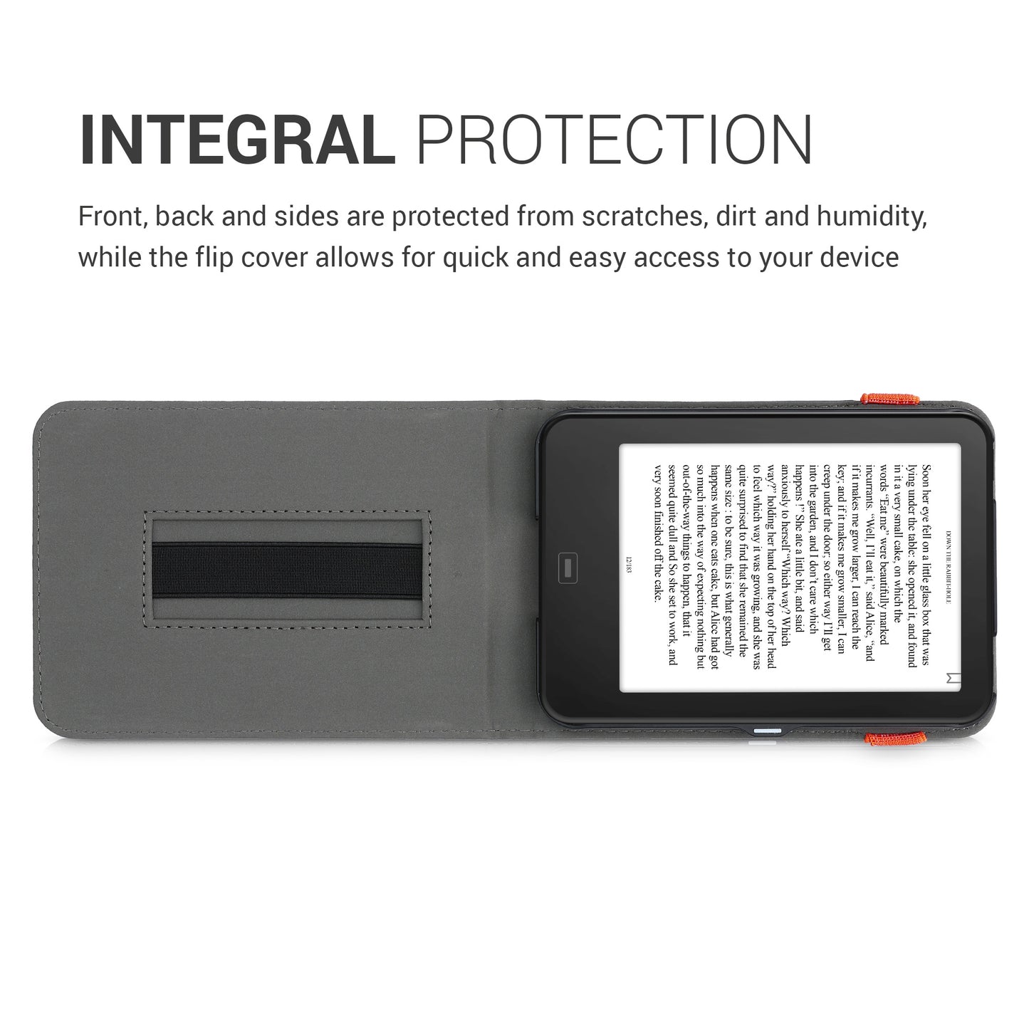 kwmobile Protective Case Compatible with Tolino Shine 2 HD - e-Reader Cover with Loop Stand