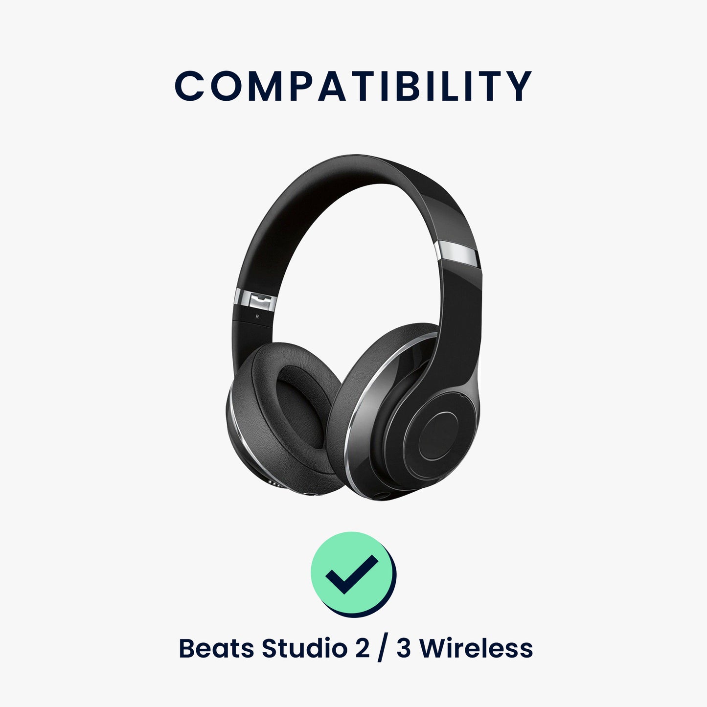 kwmobile Ear Pads for Beats Studio 2 / 3 Wireless Headphones Replacement Parts Over-Ear Headphones