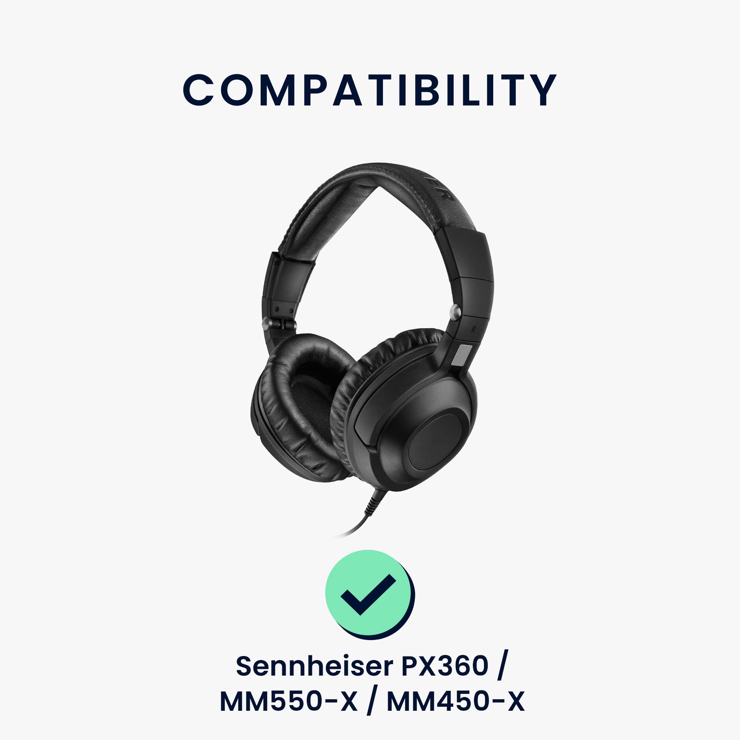 kwmobile Ear Pads for Sennheiser PX360 / MM550-X / MM450-X Ear Cushions Replacement Parts Headphone Earpads Over Ear Headphones