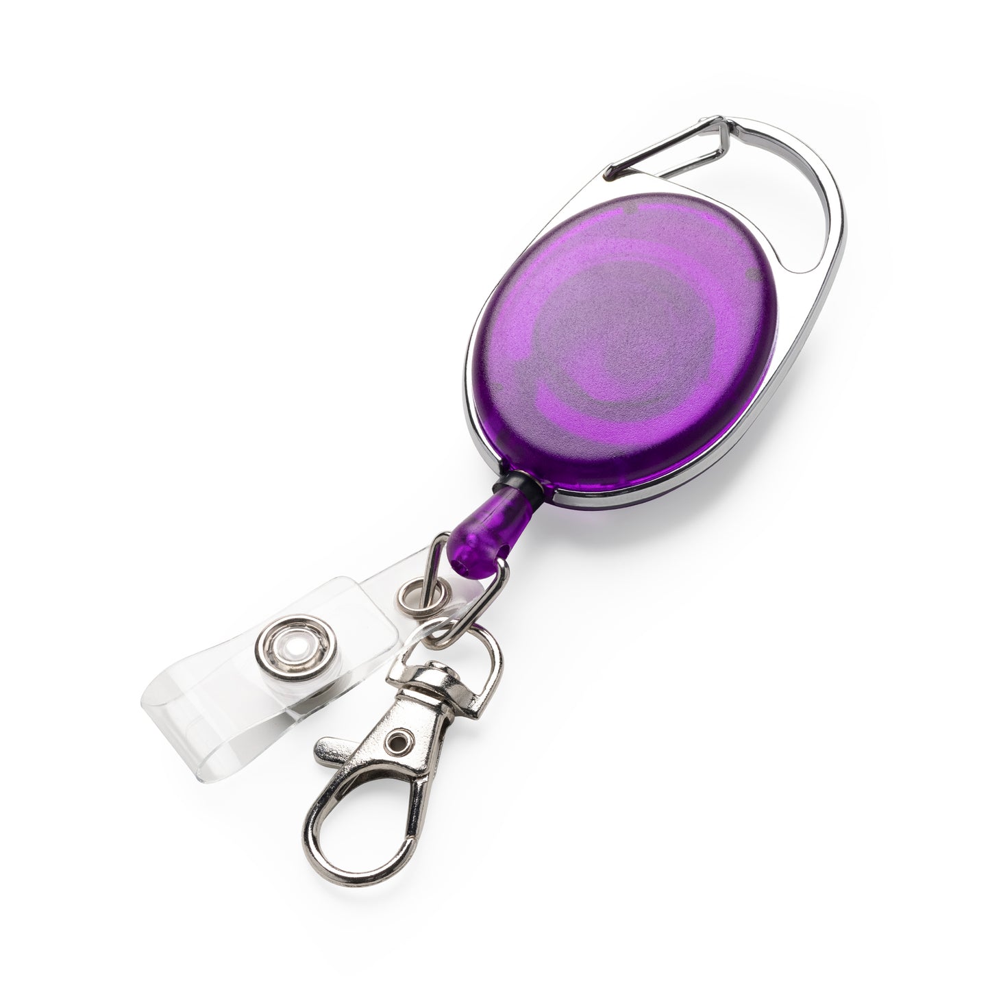 kwmobile Retractable Key Reel with ID Clip - Extendable Keychain - Carabiner Lanyard - Keyring with Card Holder