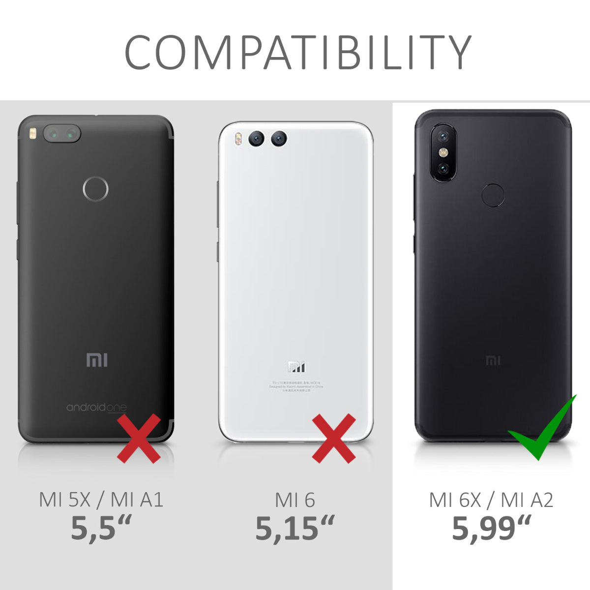 kwmobile Phone Case for Xiaomi Mi 6X / Mi A2 Case - Wireless Charging - Protective Cover