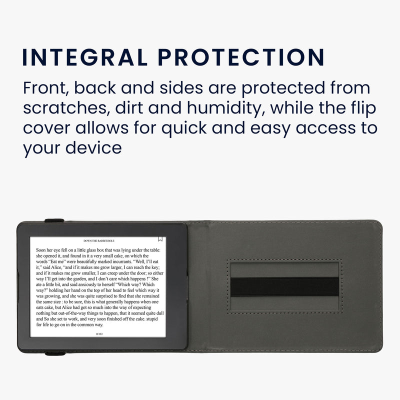 kwmobile Case Compatible with Kobo Aura H2O Edition 2 - E-Reader Cover with Hand Strap Stand