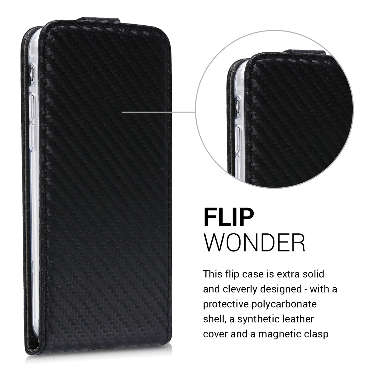 kwmobile Case Compatible with Apple iPhone SE (2022) / iPhone SE (2020) / iPhone 8 / iPhone 7 - Cell Phone Case - Flip Protective Cover