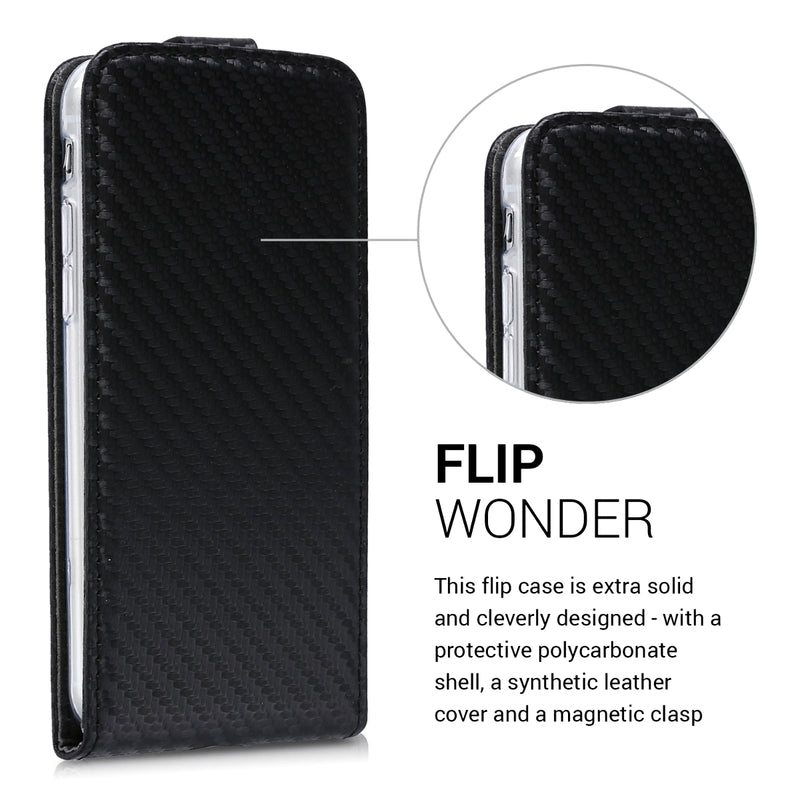 kwmobile Case Compatible with Apple iPhone SE (2022) / iPhone SE (2020) / iPhone 8 / iPhone 7 - Cell Phone Case - Flip Protective Cover