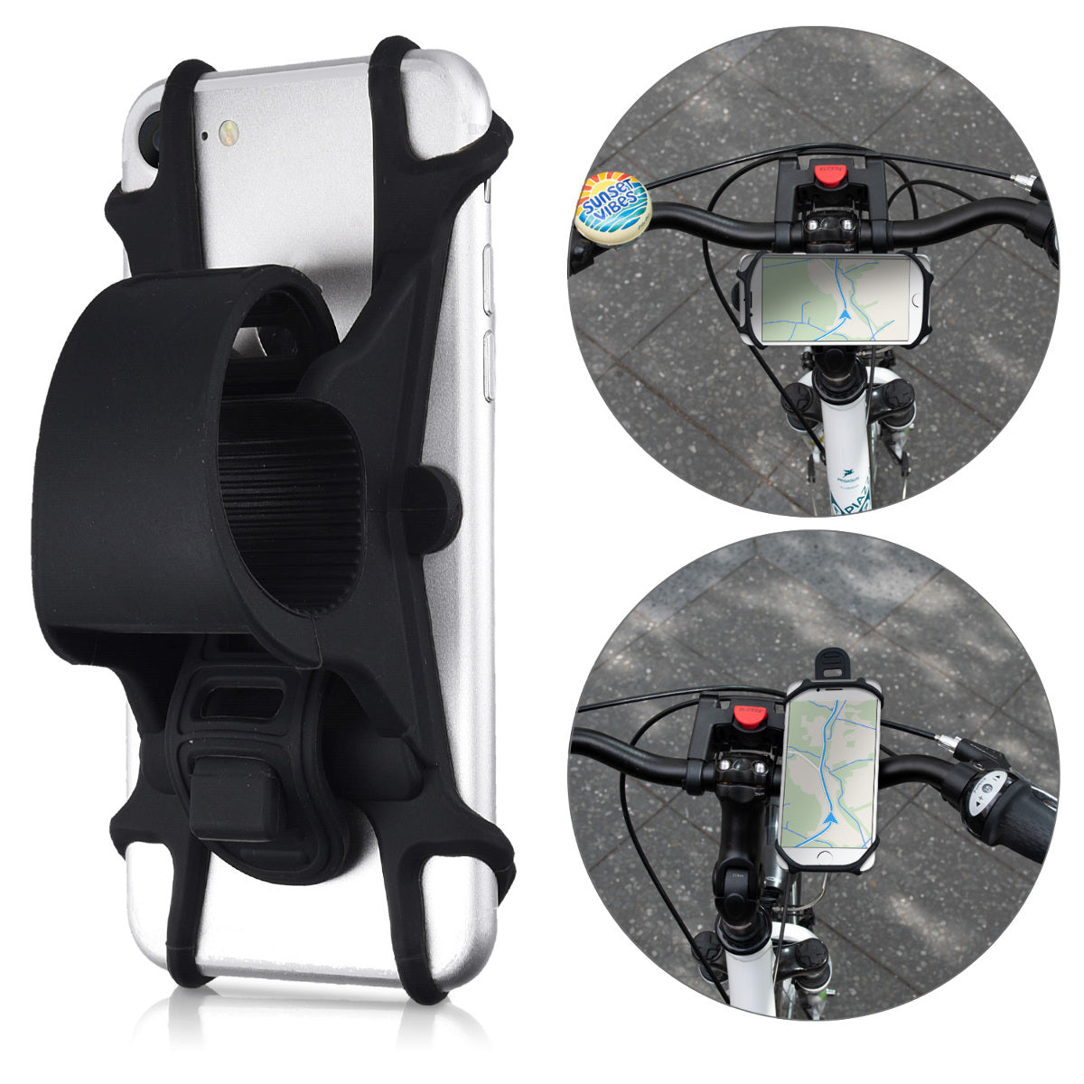 kwmobile Universal Bicycle Phone Holder Bike Mount Phone Holder for all Bicycle Handlebars
