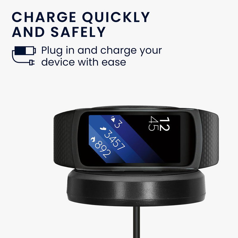 kwmobile USB Cable Charger compatible with Samsung Gear Fit2 / Gear Fit 2 Pro Charging Cable Smart Watch Replacement Cable Fitness Tracker Charging Cable