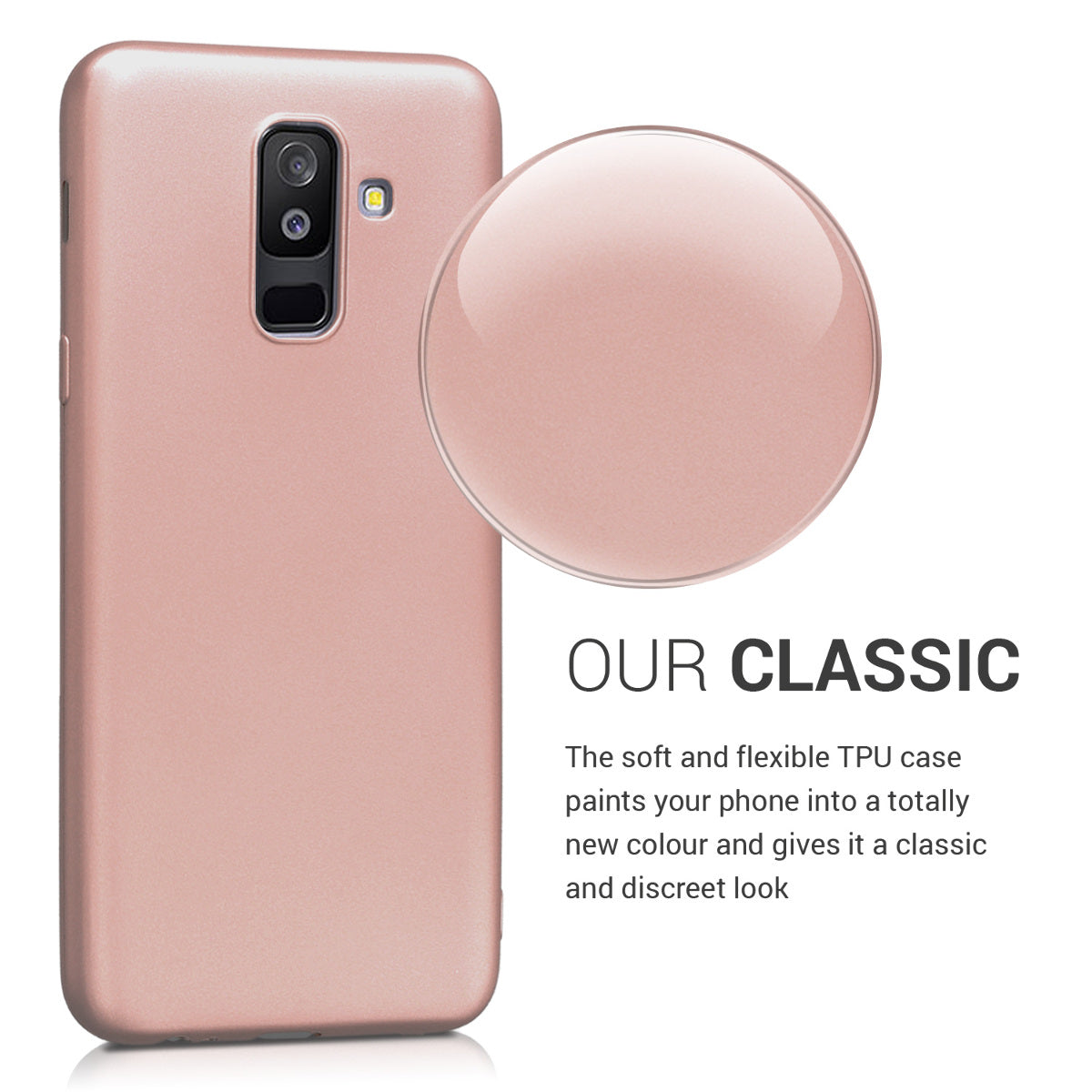 kwmobile Phone Case for Samsung Galaxy A6+/A6 Plus (2018) Case - Metallic Shimmering Silicone Case - Protective Cover