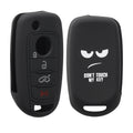 kwmobile Car Key Cover Compatible with Fiat 4-Button Foldable Car Key - Key Fob Cover Don't Touch My Key