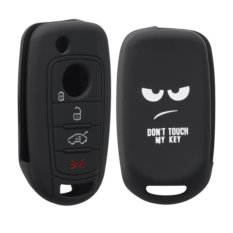 kwmobile Car Key Cover Compatible with Fiat 4-Button Foldable Car Key - Key Fob Cover Don't Touch My Key