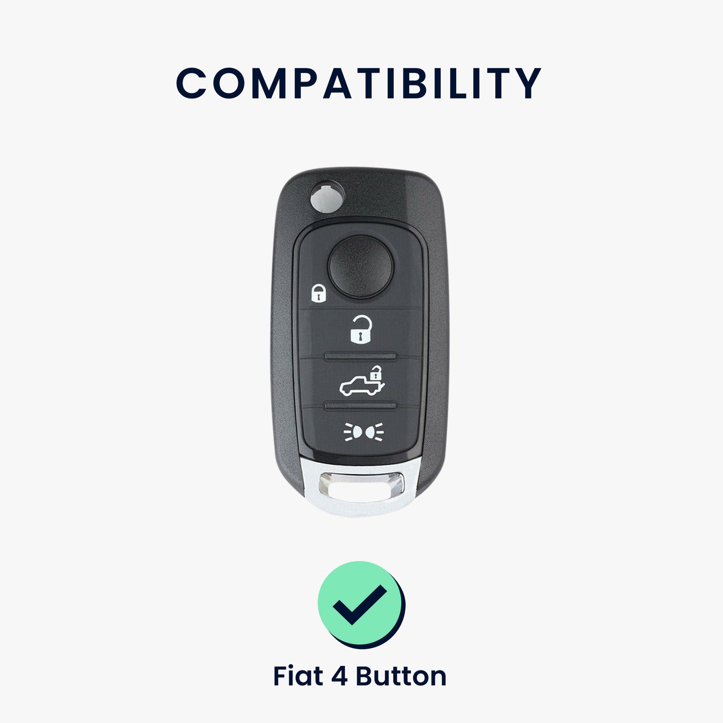 kwmobile Car Key Cover Compatible with Fiat 4-Button Foldable Car Key - Key Fob Cover Don't Touch My Key