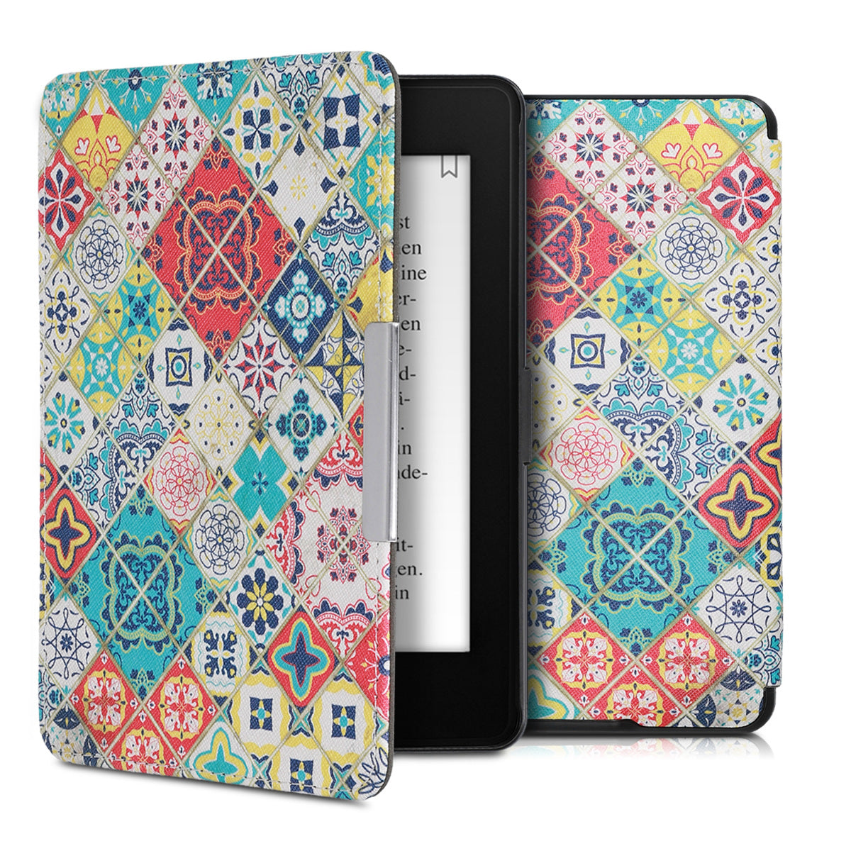 kwmobile Protective Case for Amazon Kindle Paperwhite Case - eReader Flip Case with Auto Sleep Function - Moon Black
