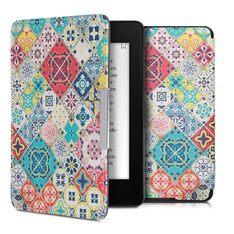 kwmobile Protective Case for Amazon Kindle Paperwhite Case - eReader Flip Case with Auto Sleep Function - Moon Black
