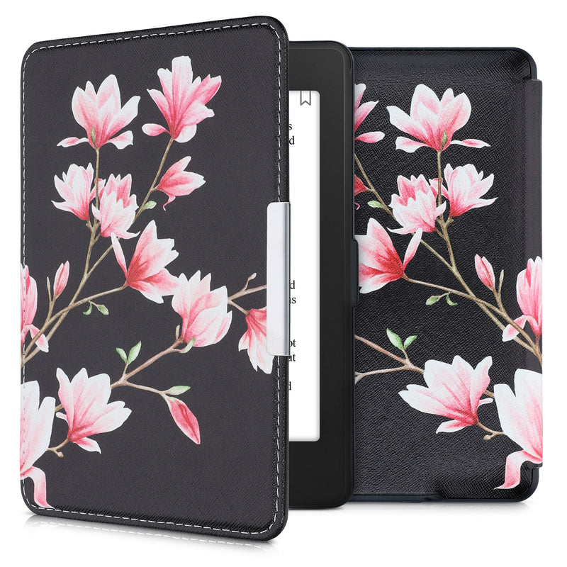 kwmobile Protective Case for Amazon Kindle Paperwhite Case - eReader Flip Case with Auto Sleep Function - Moon Black