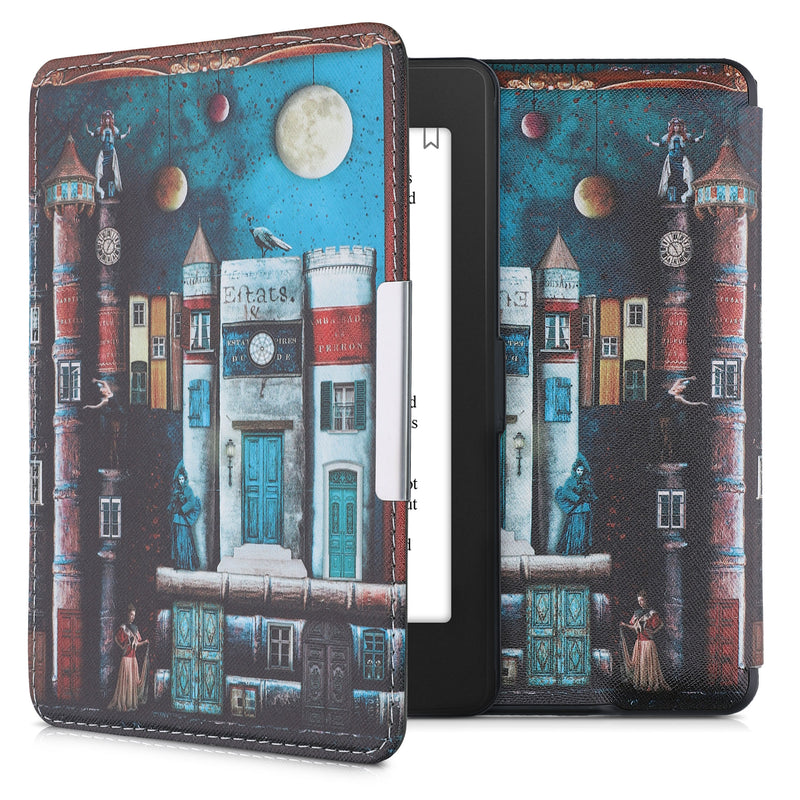 kwmobile Protective Case for Amazon Kindle Paperwhite Case - eReader Flip Case with Auto Sleep Function - Moon Black