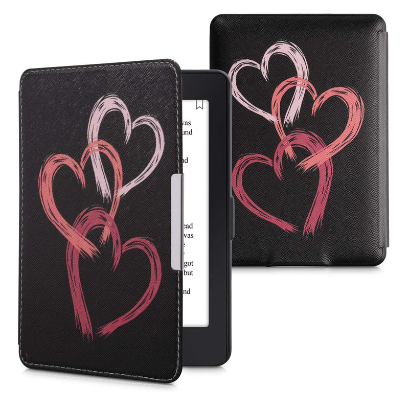 kwmobile Protective Case for Amazon Kindle Paperwhite Case - eReader Flip Case with Auto Sleep Function - Moon Black