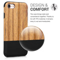 kwmobile Case Compatible with Apple iPhone SE (2022) / SE (2020) / 8 / 7 Back Cover Wood Grain
