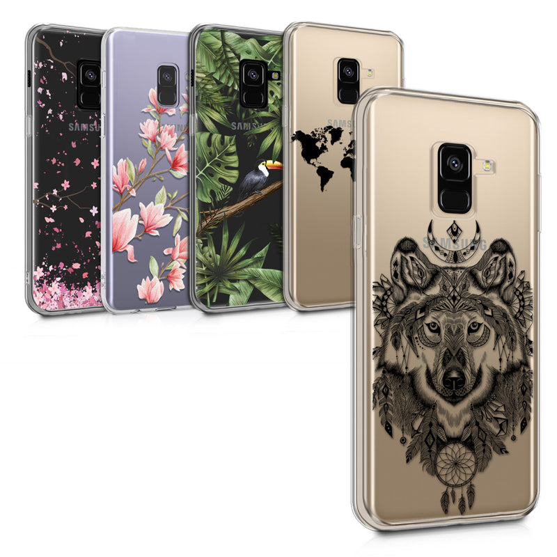 kwmobile Case Compatible with Samsung Galaxy A8 (2018) - Transparent Silicone Cover
