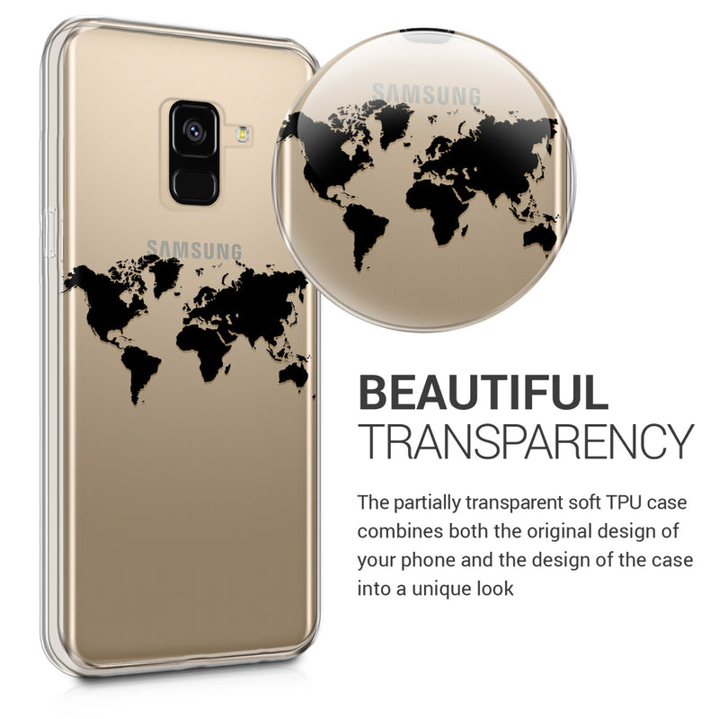kwmobile Case Compatible with Samsung Galaxy A8 (2018) - Transparent Silicone Cover