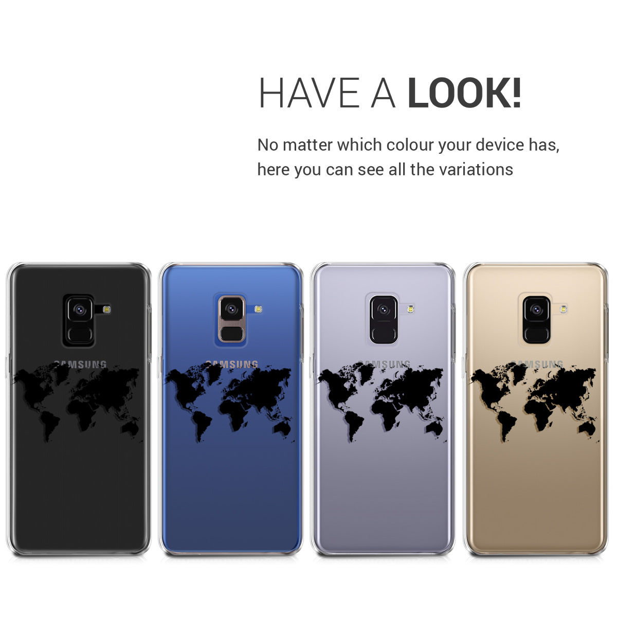 kwmobile Case Compatible with Samsung Galaxy A8 (2018) - Transparent Silicone Cover