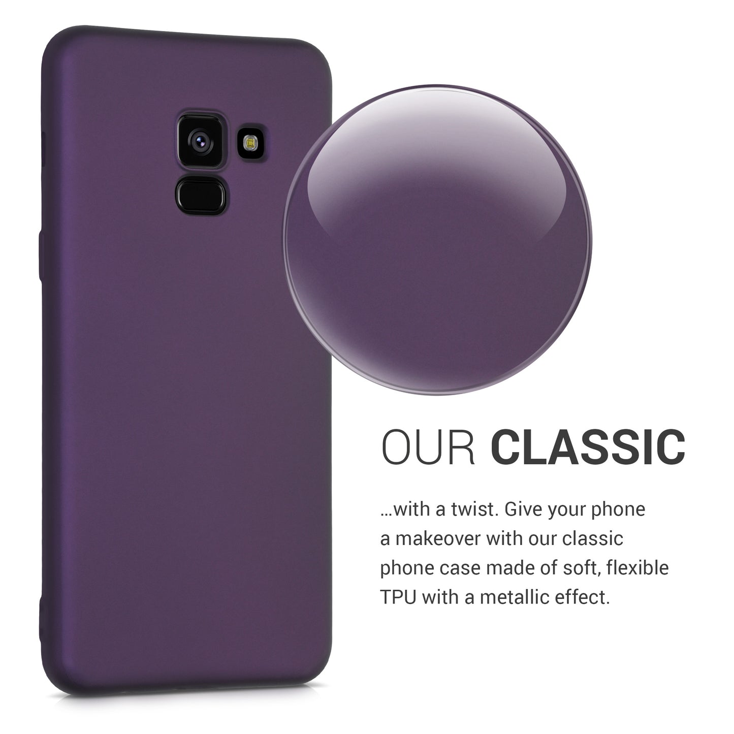 kwmobile Phone Case for Samsung Galaxy A8 (2018) Case - Metallic Shimmering Silicone Case - Protective Cover
