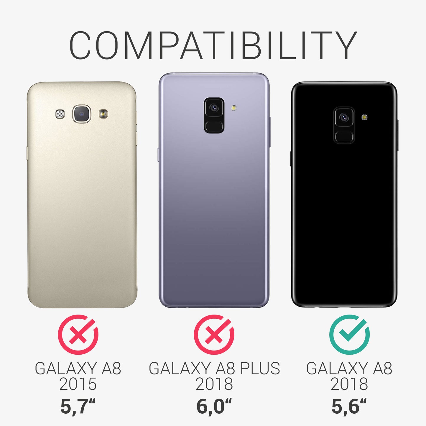 kwmobile Phone Case for Samsung Galaxy A8 (2018) Case - Metallic Shimmering Silicone Case - Protective Cover