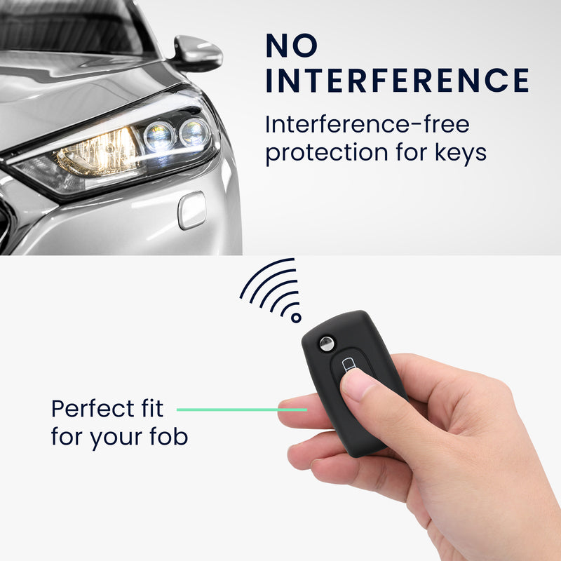 kwmobile Car Key Cover Compatible with Peugeot Citroen 2-Button Folding Car Key Cover