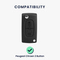 kwmobile Car Key Cover Compatible with Peugeot Citroen 2-Button Folding Car Key Cover