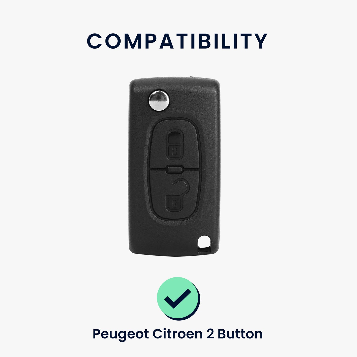 kwmobile Car Key Cover Compatible with Peugeot Citroen 2-Button Folding Car Key Cover