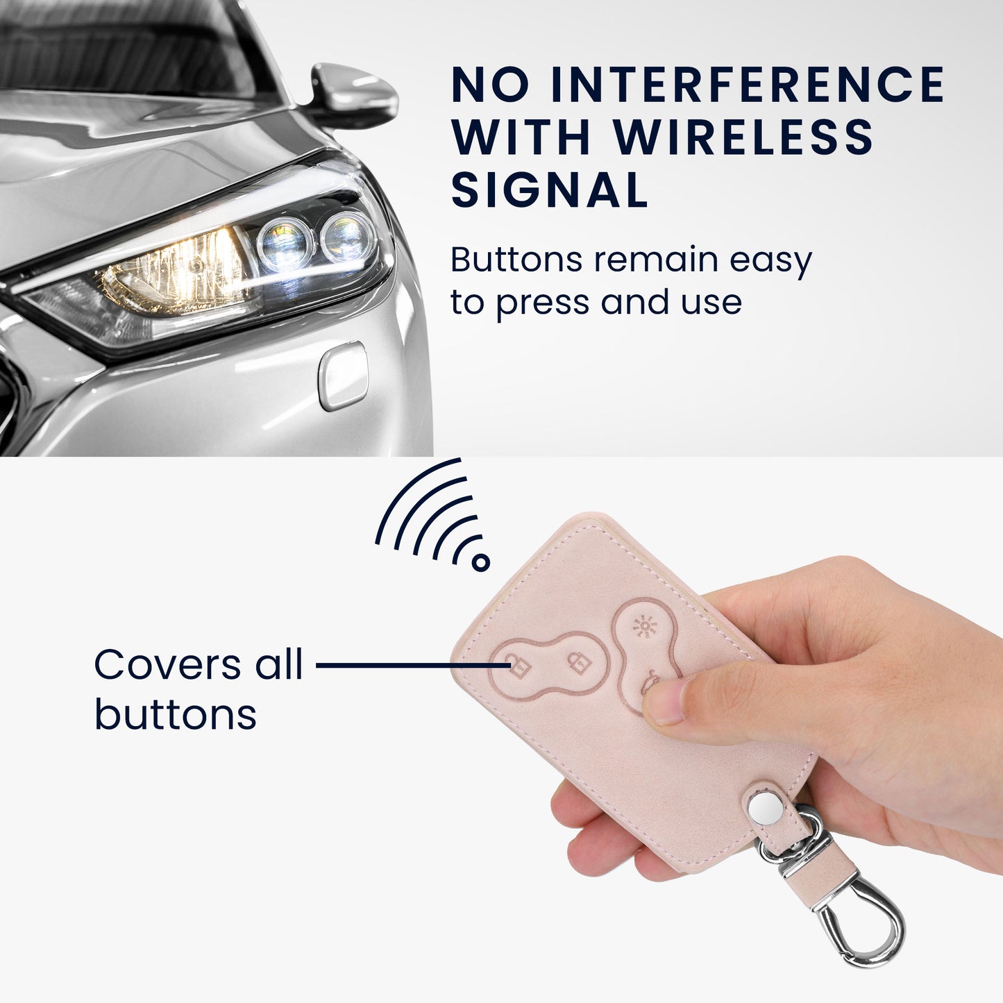 kwmobile Car Key Card Cover compatible with Renault 4-Button Car Key Card (Keyless Go Only)