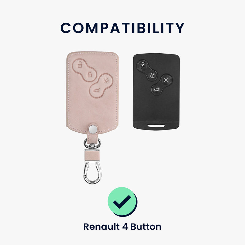 kwmobile Car Key Card Cover compatible with Renault 4-Button Car Key Card (Keyless Go Only)