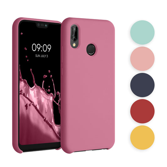 kwmobile Hülle kompatibel mit Huawei P20 Lite Hülle - Silikon Handy Case - Handyhülle weiche Oberfläche - kabelloses Laden - Hellblau matt Hellblau matt  