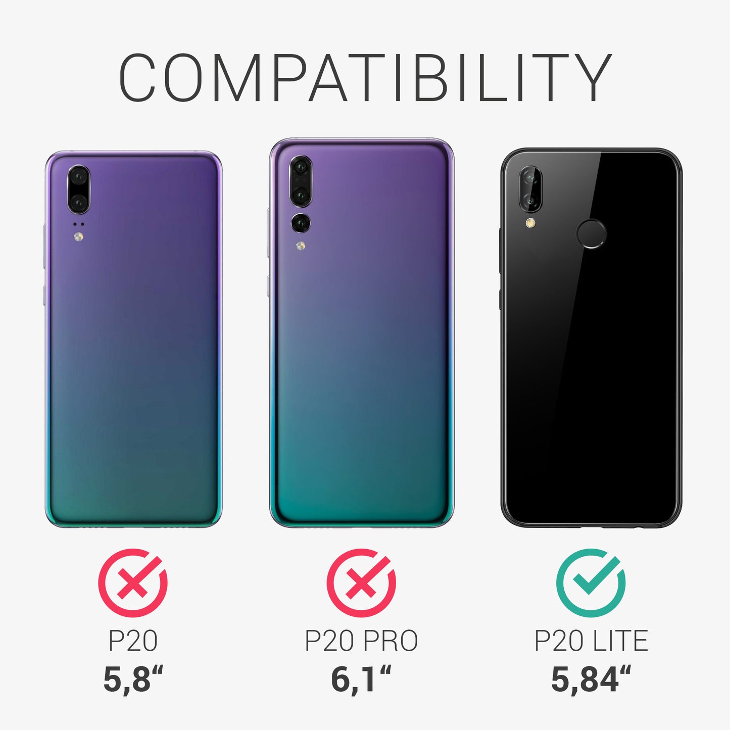 kwmobile Phone Case for Huawei P20 Lite - Silicone Case - Wireless Charging - Protective Cover