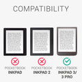 kwmobile Protective Case for Pocketbook InkPad 3 / 3 Pro / Color / Vivlio InkPad 3 Case - eReader Flip Case with Auto Sleep Function - Travel Vintage