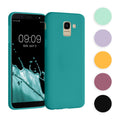 kwmobile Hülle kompatibel mit Samsung Galaxy J6 Hülle - weiches TPU Silikon Case - Cover geeignet für kabelloses Laden - Petrol matt Petrol matt  