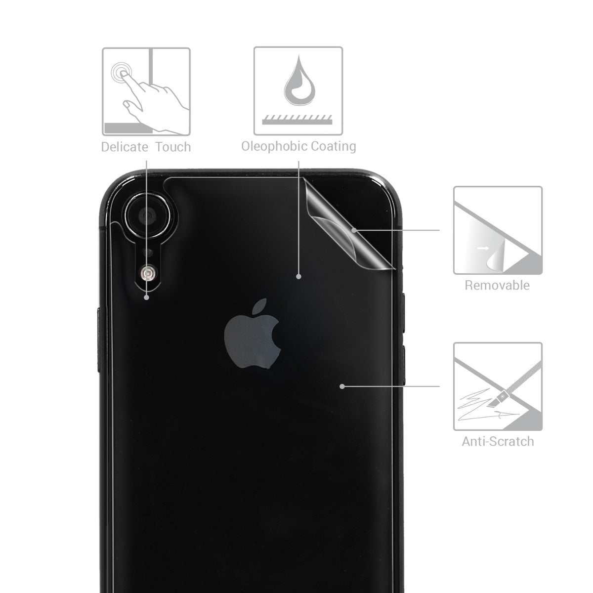 Protective Film Back compatible with Apple iPhone XR