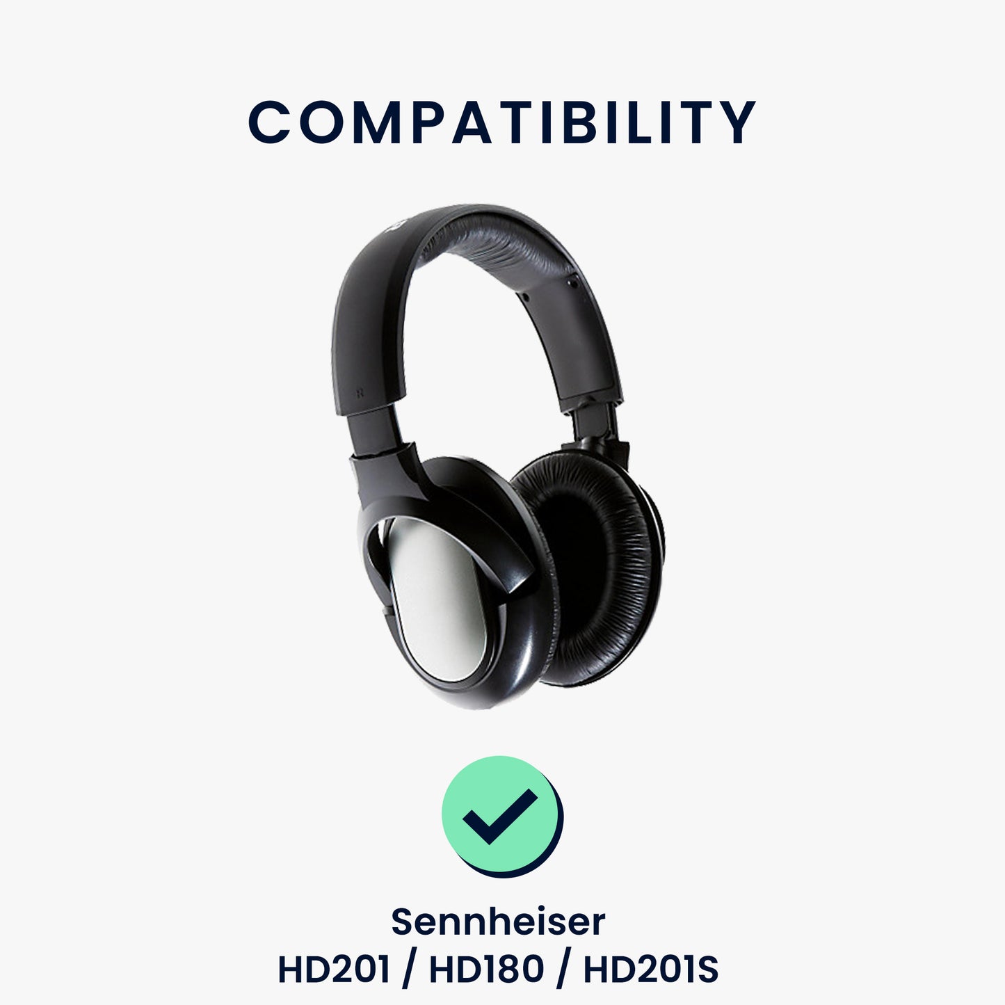 kwmobile Ear Pads for Sennheiser HD201 / HD206 / HD180 / HD200 Pro Earpads Replacement Earpads Headphone Spare Parts Headphone Replacement Pads for Over Ear Headphones