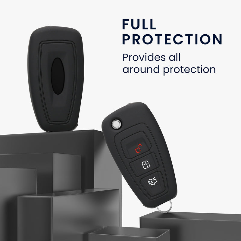 kwmobile Car Key Cover Compatible with Ford 3-Button Folding Car Key