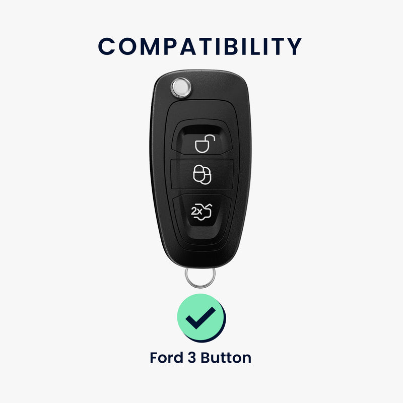 kwmobile Car Key Cover Compatible with Ford 3-Button Folding Car Key