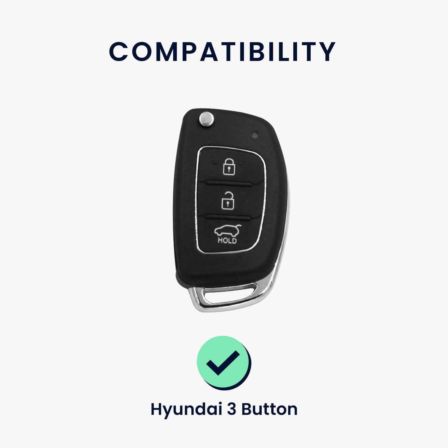 kwmobile Car Key Cover Compatible with Hyundai 3-Button Car Key Foldable - Key Case