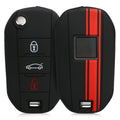 kwmobile Car Key Cover compatible with Peugeot Citroen 3-Button Flip Car Key