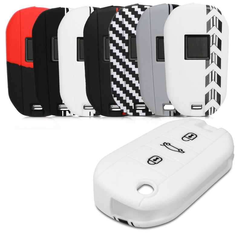 kwmobile Car Key Cover compatible with Peugeot Citroen 3-Button Flip Car Key