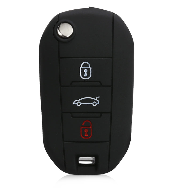 kwmobile Car Key Cover compatible with Peugeot Citroen 3-Button Flip Car Key